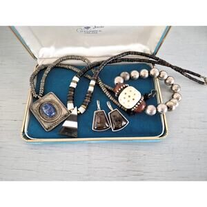 Vintage Pueblo Heishi and Lapis Silver tone Jewelry Lot